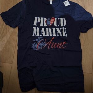 Proud Marine Aunt Navy Blue T-Shirt